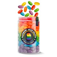 Słoik "Tęczowy - Rainbow" z Żelkami Jelly Beans 400g o smaku owocowym 400ml