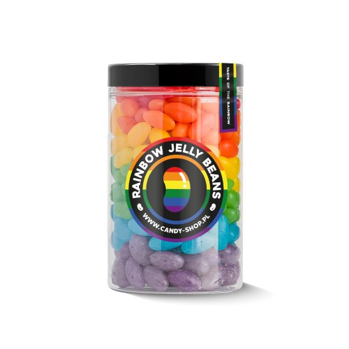 Słoik "Tęczowy - Rainbow" z Żelkami Jelly Beans 400g o smaku owocowym 400ml
