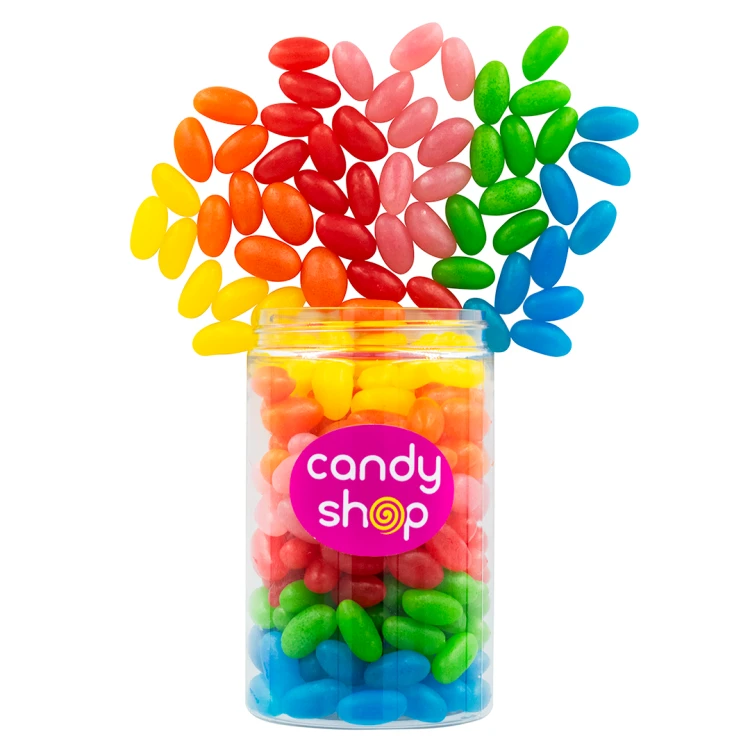 Słoik "Tęczowy - Rainbow" z Żelkami Jelly Beans 400g o smaku owocowym 400ml