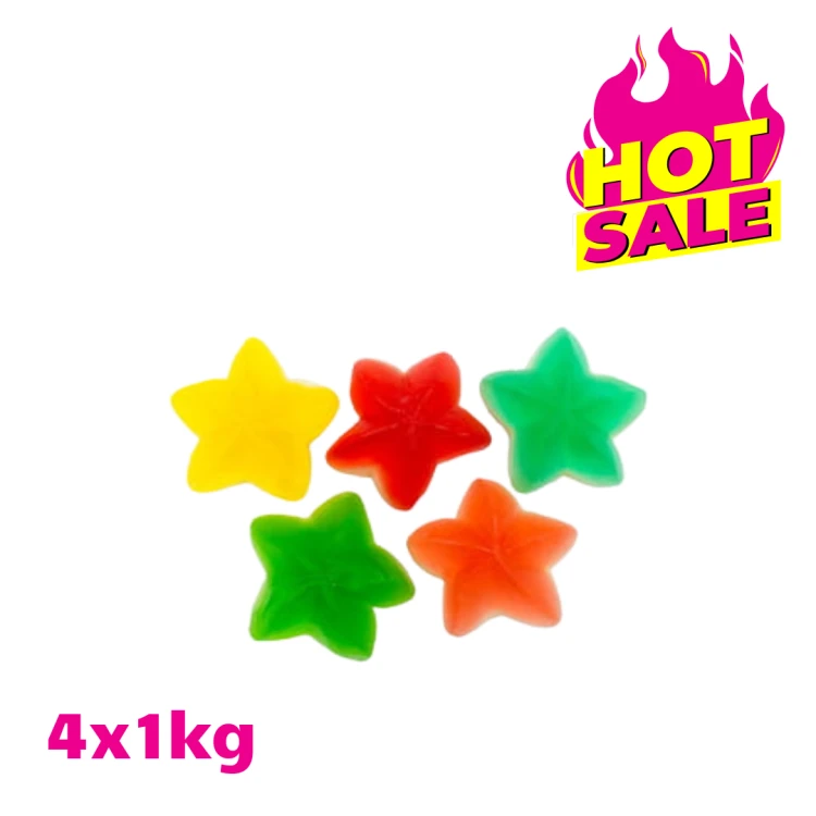 Zestaw 4x Żelki "Tęczowe Gwiazdki" 1kg o smaku owocowym