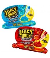 Bazooka Juicy Drop Gummies 57g Żelki z pisakiem z kwaśnym żelem o smaku malinowym lub truskawkowym