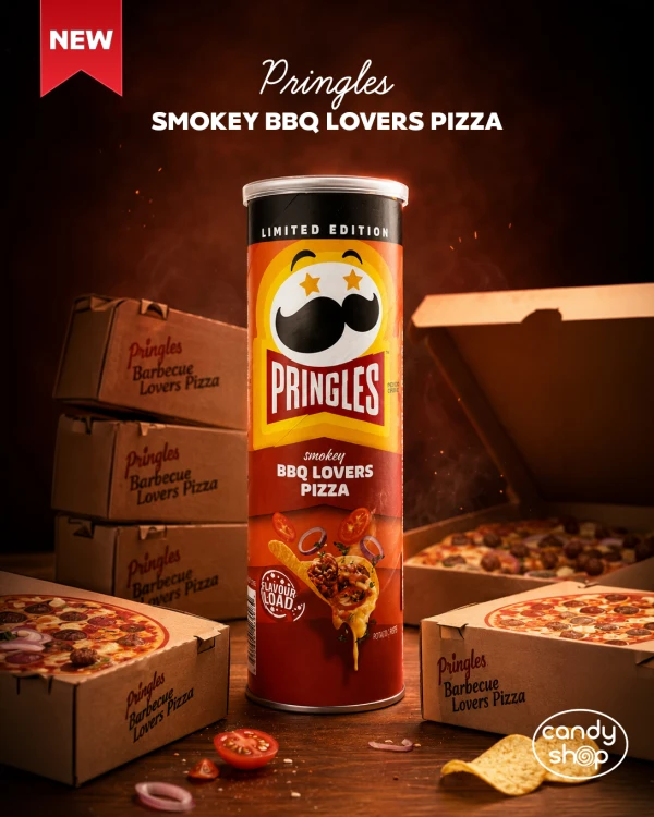 Pringles BBQ Lovers Pizza 102g Chipsy o smaku pizzy z sosem BBQ