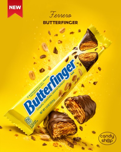 Butterfinger Bar 53,8 g Chrupiący baton o smaku kremu orzechowego i czekolady mlecznej
