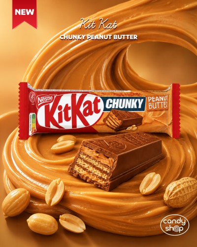 KitKat Chunky Peanut Butter 42g Baton waflowy z polewą z kremu orzechowego pokryty czekoladą mleczną