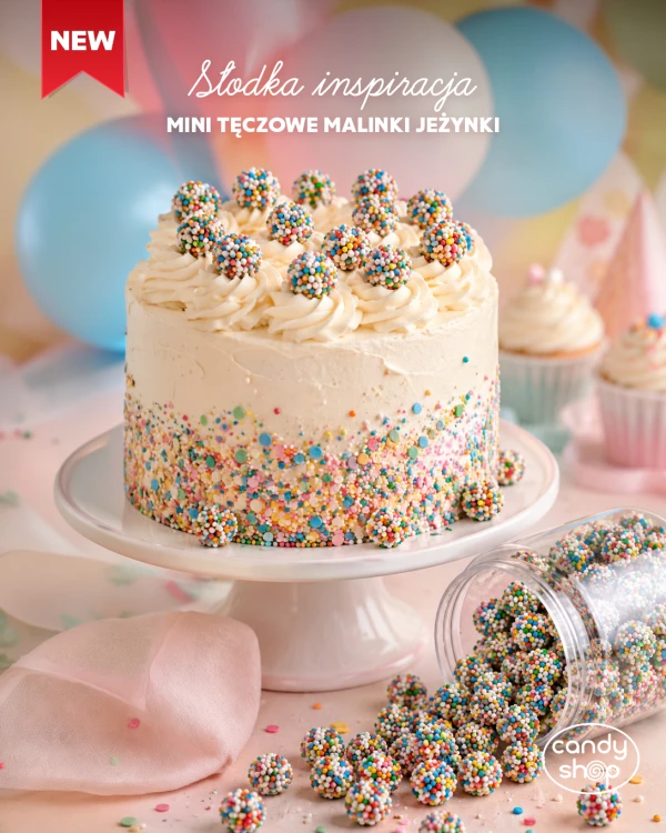 Żelki "Mini Tęczowe Malinki Jeżynki" 1kg o smaku owocowym