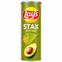 Lay's Stax Mustard Avocado 90g Chipsy ziemniaczane o smaku awokado i słodkiej musztardy
