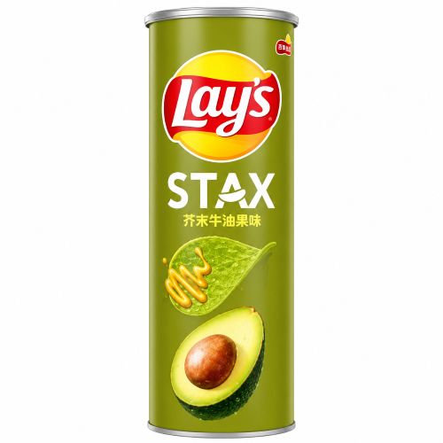 Lay's Stax Mustard Avocado 90g Chipsy ziemniaczane o smaku awokado i słodkiej musztardy
