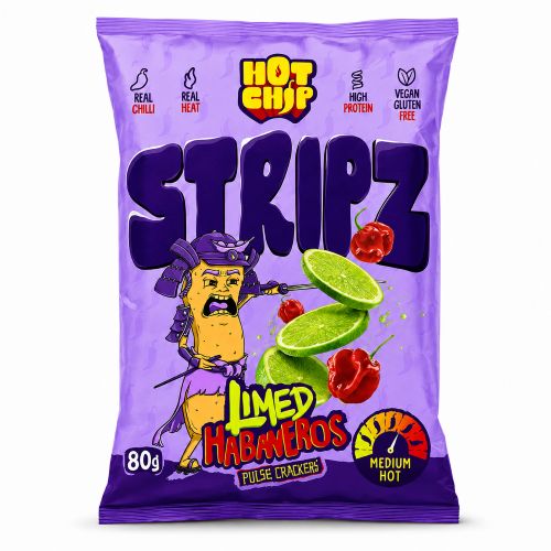 Stripz Limed Habaneros 80 g Ostra smazona przekąska z grochu o smaku  limonki i papryki habanero