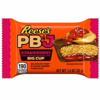 Reese's Big Cup PB&J Strawberry 39g Babeczka z nadzieniem o smaku kremu orzechowego oraz frużeliny truskawkowej