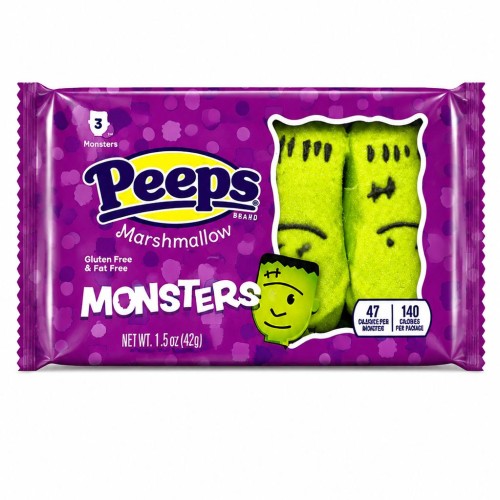 Peeps Marshmallow Monsters 42g  Pianki w kształcie Frankensteina o smaku waniliowym
