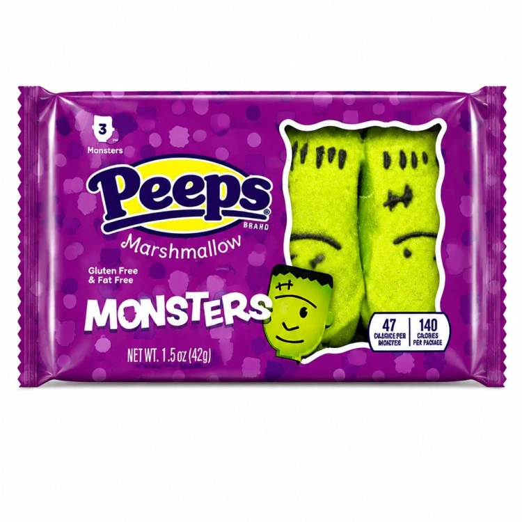 Peeps Marshmallow Monsters 42g  Pianki w kształcie Frankensteina o smaku waniliowym