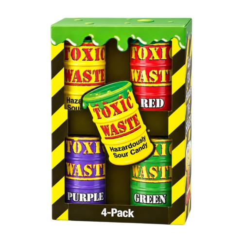 Toxic Waste 4 Pack Mix 168g Ekstremalnie kwaśne cukierki
