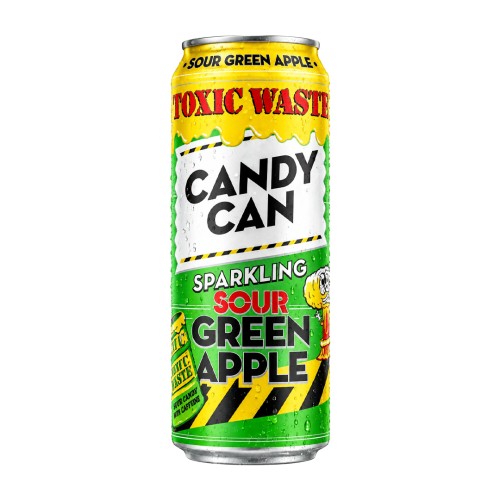 Toxic Waste Candy Can Sparkling Sour Green Apple 330ml Kwaśny napój gazowany o smaku zielonego jabłka