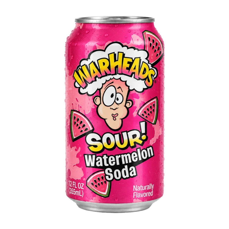 Warheads Sour Watermelon Soda 330ml Kwaśny napój gazowany o smaku arbuzowym