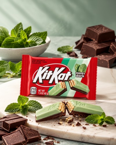 KitKat Mint & Dark Chocolate 42g Wafelek w polewie o smaku miętowo-czekoladowym