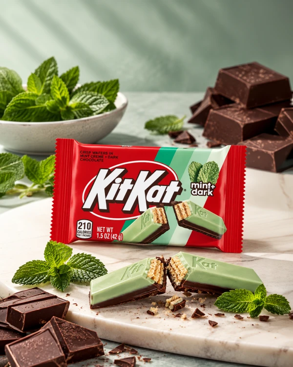 KitKat Mint & Dark Chocolate 42g Wafelek w polewie o smaku miętowo-czekoladowym