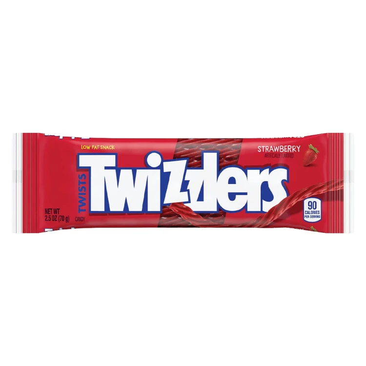 Twizzlers Strawberry 70g Długie żelki o smaku truskawkowym
