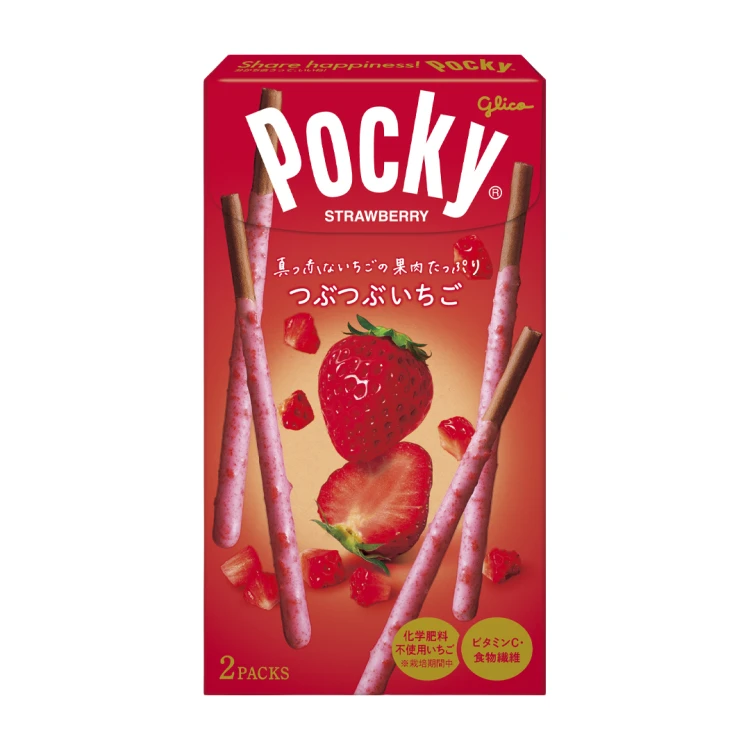 Pocky Tubu Tubu Strawberry  flavour 55g Chrupiące paluszki w polewie o smaku truskawkowym