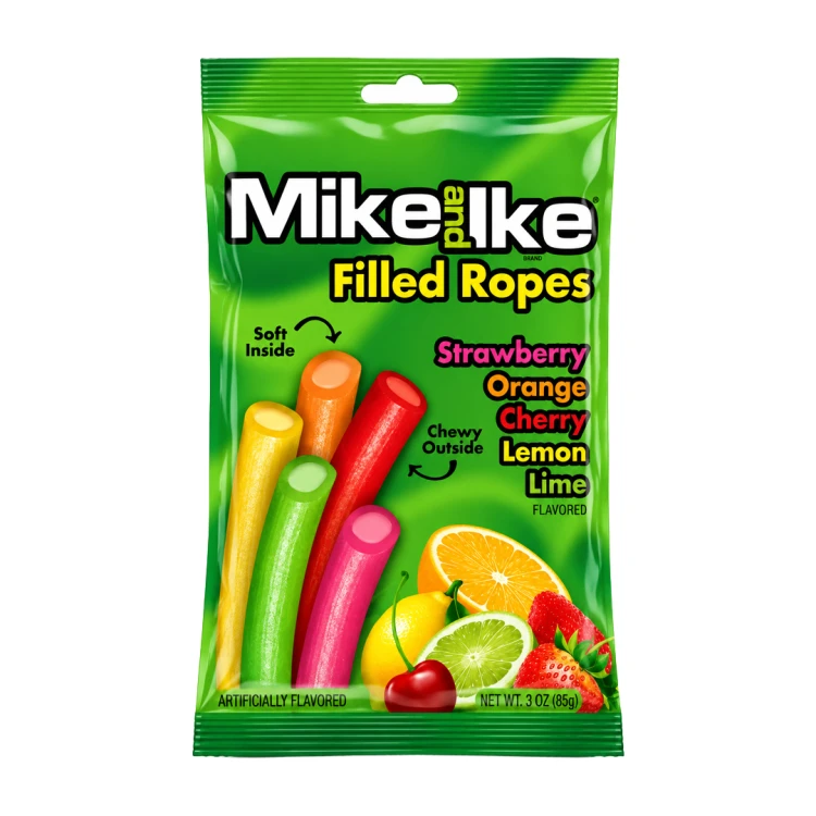 Mike and Ike Filled Ropes 85g Podłużne żelki o smaku owocowym
