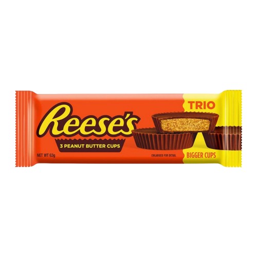 Reese’s Trio 3 Peanut Butter Cups 63g Trzy czekoladowe babeczki z kremem orzechowym w polewie mlecznej