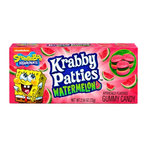 SpongeBob Gummy Krabby Patties Watermelon 72g Żelki "burgery" o smaku arbuzowym