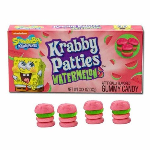 SpongeBob Gummy Krabby Patties Watermelon 72g Żelki "burgery" o smaku arbuzowym