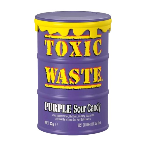 Toxic Waste Purple Sour Candy 42g Kwaśne cukierki o smaku owocowym