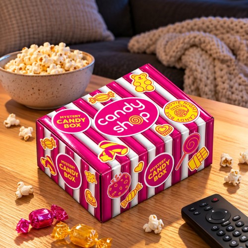 Movie Night Candy Mystery Box Pudełko Niespodzianka na Wieczór Filmowy Surprise Box