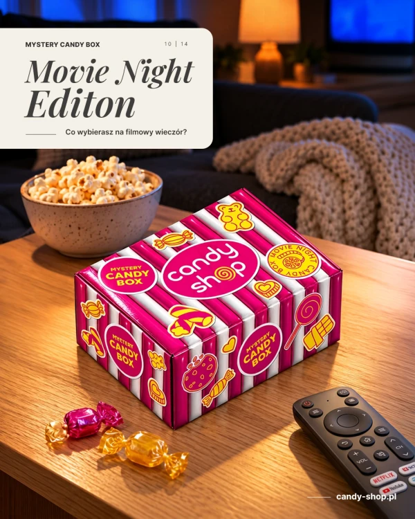 Movie Night Candy Mystery Box Pudełko Niespodzianka na Wieczór Filmowy Surprise Box