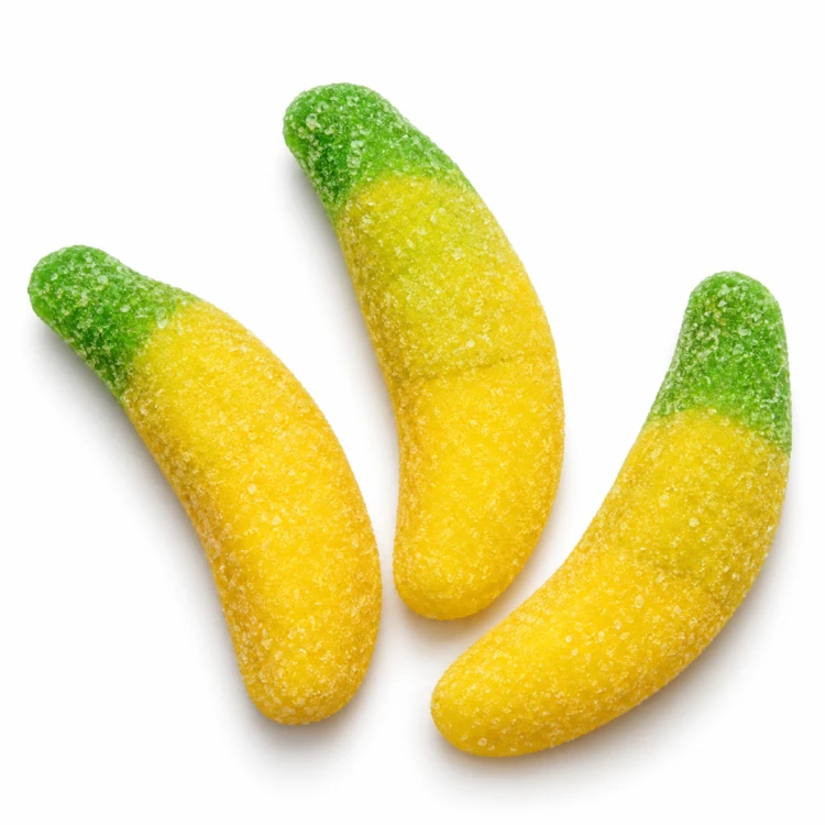 Żelki ''Banany z nadzieniem'' o smaku bananowym 800g (75szt.)