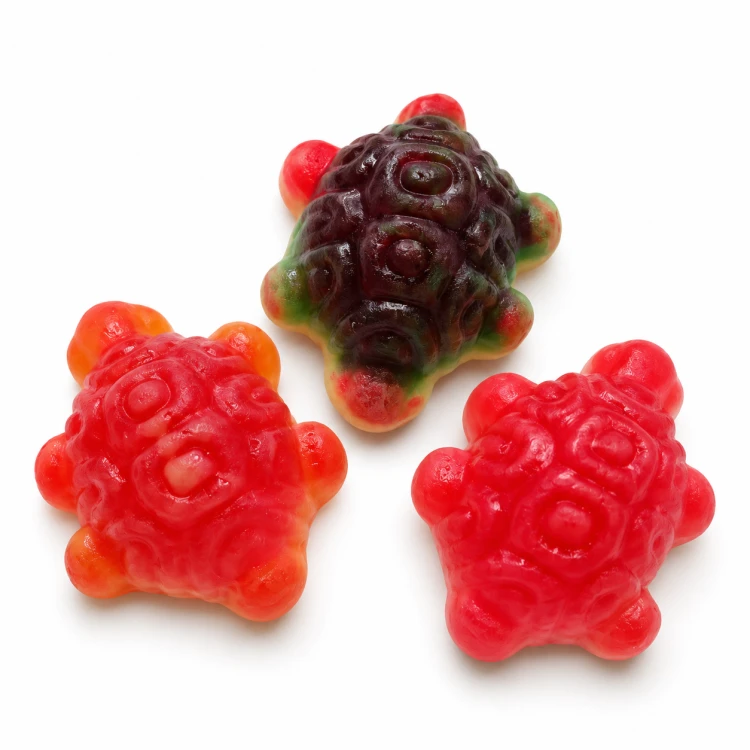 Żelki ''Żółwie'' z nadzieniem truskawkowym o smaku owocowym 800g (75szt.)