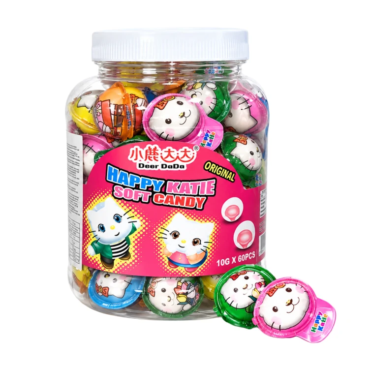 Deer Dada Happy Katie Soft Gummy Candy 10g Żelka "Hello Kitty" o smaku brzoskwini i liczi