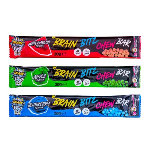 Brain Blasterz  Brain Bitz Chew Bar 20g Kwaśna guma rozpuszczalna
