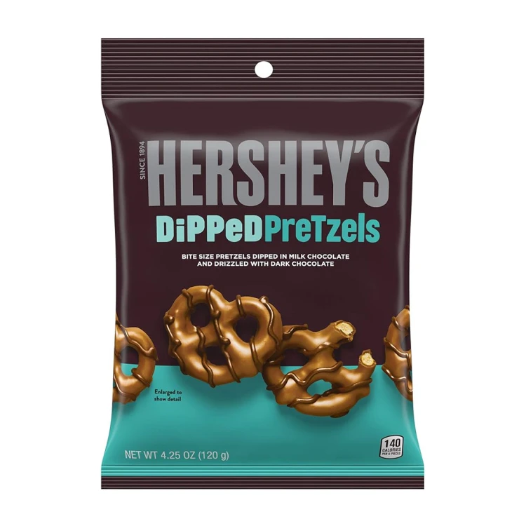 Hershey's Dipped Pretzels Milk Chocolate 120g Precle o smaku mlecznej czekolady