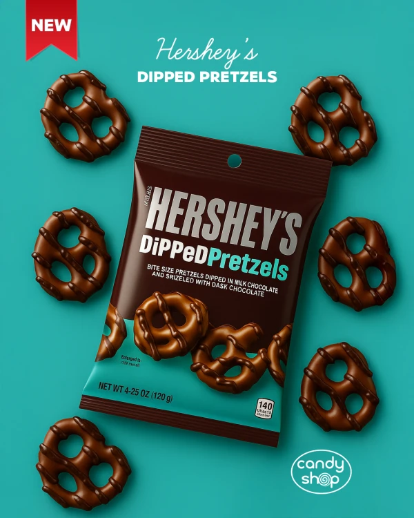 Hershey's Dipped Pretzels Milk Chocolate 120g Precle o smaku mlecznej czekolady