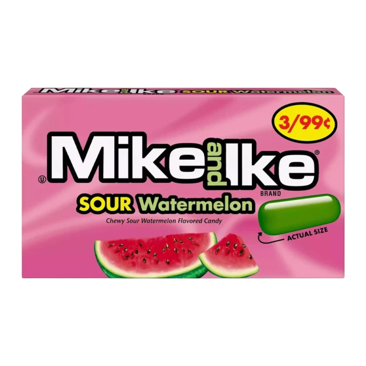 Mike and Ike Sour Watermelon 120g Kwaśne cukierki o smaku arbuzowym