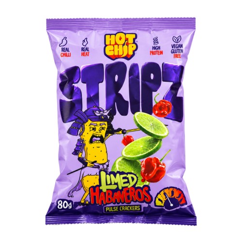 Stripz Limed Habaneros 80g Ostra smażona przekąska z grochu z limonką i papryką chili Habanero