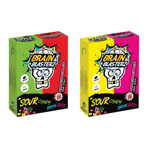 Brain Blasterz Brain Bitz 45g kwaśne cukierki o smaku owocowym