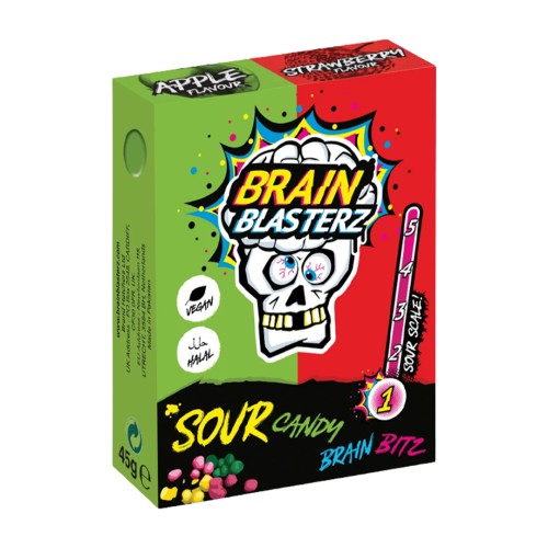 Brain Blasterz Brain Bitz 45g kwaśne cukierki o smaku owocowym