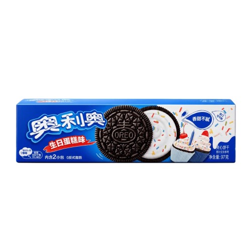 Oreo Birthday Cake 97g Czekoladowe ciasteczka Oreo o smaku urodzinowego tortu