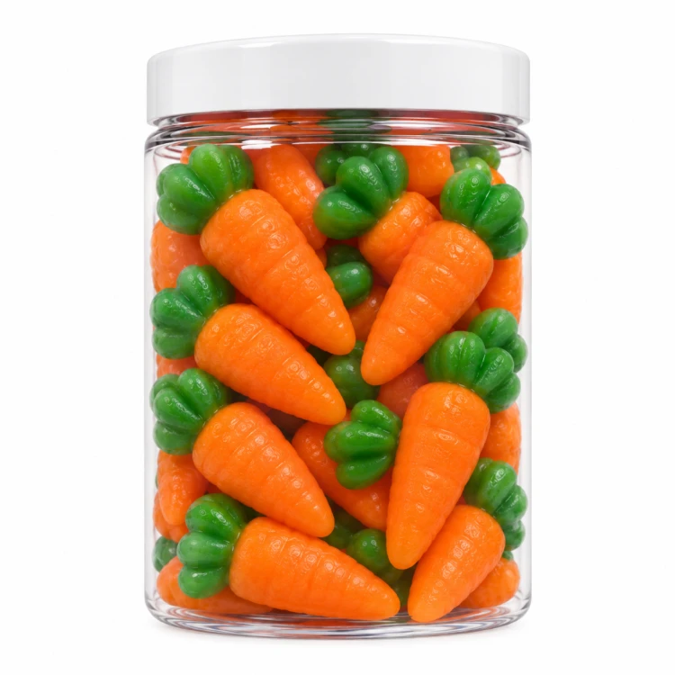 Żelki ''Marchewki'' 200g  o smaku pomarańczowym
