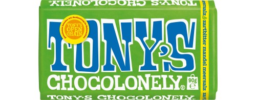 Tony's Chocolonely Puur Amandel Zeezout 180g Belgijska ciemna czekolada z migdałami i solą morską