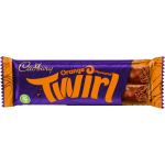 Cadbury Twirl Orange 43g 2 batoniki z mlecznej czekolady o smaku pomarańczowym