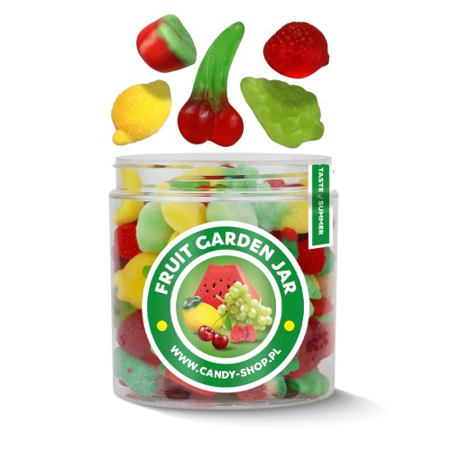 Słoik "Żelkowe Owoce - Fruit Garden Jar" z Żelkami 400g o smaku owocowym 750ml