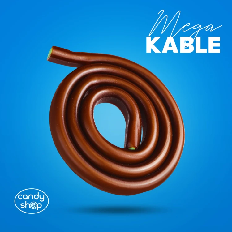 Żelki "Mega Kable Mega Żele Cola" 3,2kg 40szt. o smaku cola