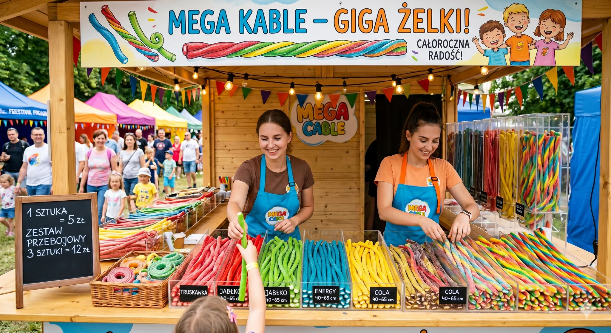 Czy długie żelki kable sprawdzą się na stoisku festynowym? Przekąska idealna na eventy
