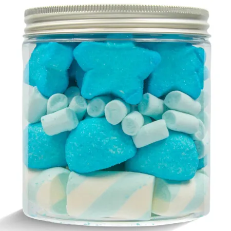 Słoik ''Gwiazdki Niebieskie - Blue Stars'' z Piankami 200g o smaku owocowym 750ml