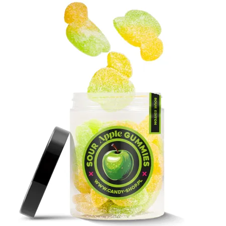 Żelki EKSTRA Kwaśne ''Jabłka - Sour Edition'' w cukrze 200g o smaku jabłkowym