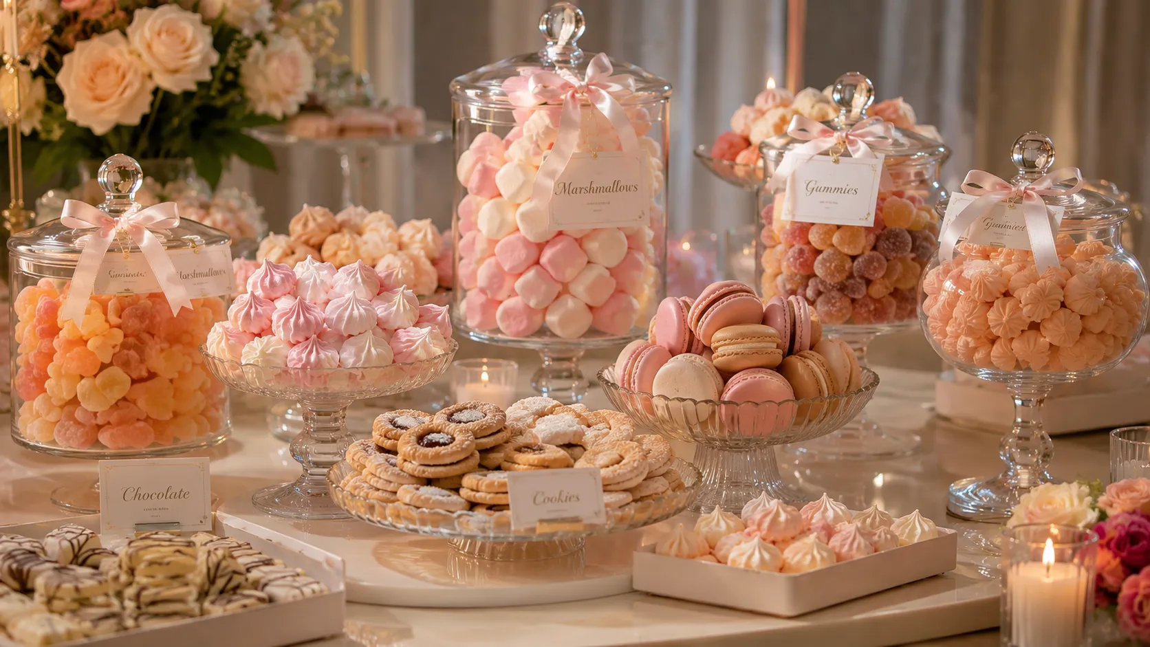 Pianki marshmallow w aranżacji słodkich stołów – inspiracje i możliwości ekspozycji - Jak łączyć pianki marshmallow z innymi słodyczami na słodkim stole? Zasady kompozycji bez chaosu