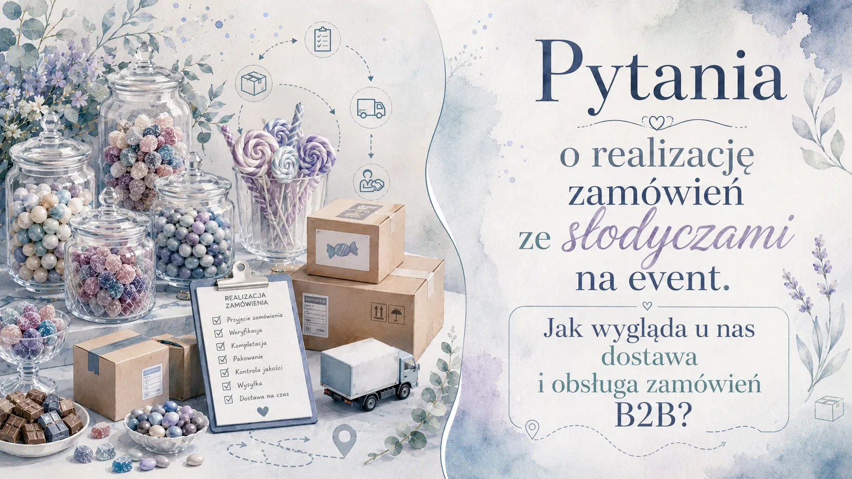 Pytania o realizację zamówień ze słodyczami na event. Jak wygląda u nas dostawa i obsługa zamówień B2B?